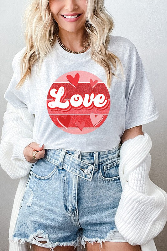 Love Vibes Red Circle Tee Unisex T-Shirt Bella Canvas