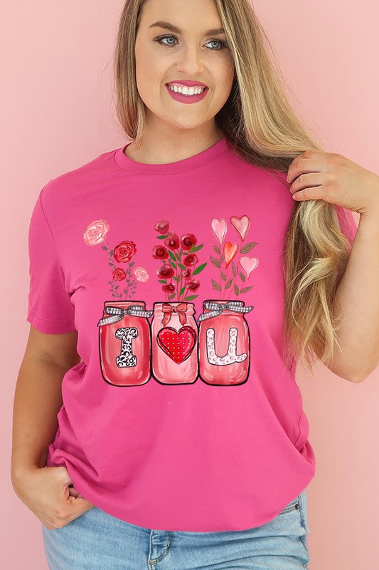 I Heart You Jars Graphic Tee Valentine's Day Unisex Bella Canvas