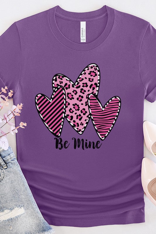 Valentine's Day Pink Leopard Hearts Tee Unisex T-Shirt Bella Canvas
