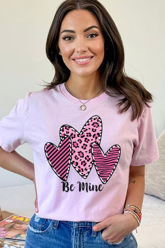 Valentine's Day Pink Leopard Hearts Tee Unisex T-Shirt Bella Canvas