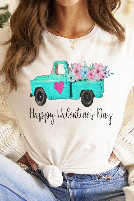 Valentine's Day Heart Door Truck Tee Bella Canvas Unisex T-Shirt