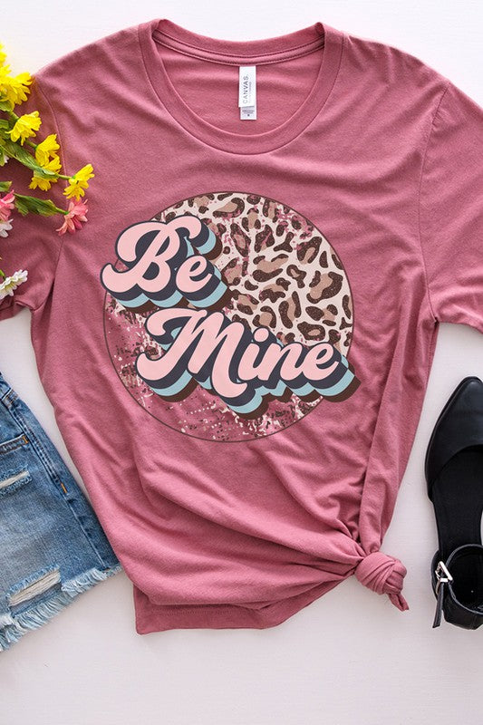 Speckled Be Mine Circle Valentine's Day Tee Bella Canvas
