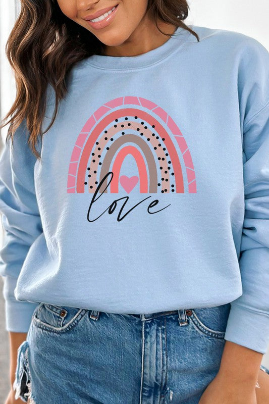 Love Rainbow Valentine's Day Sweatshirt Gildan