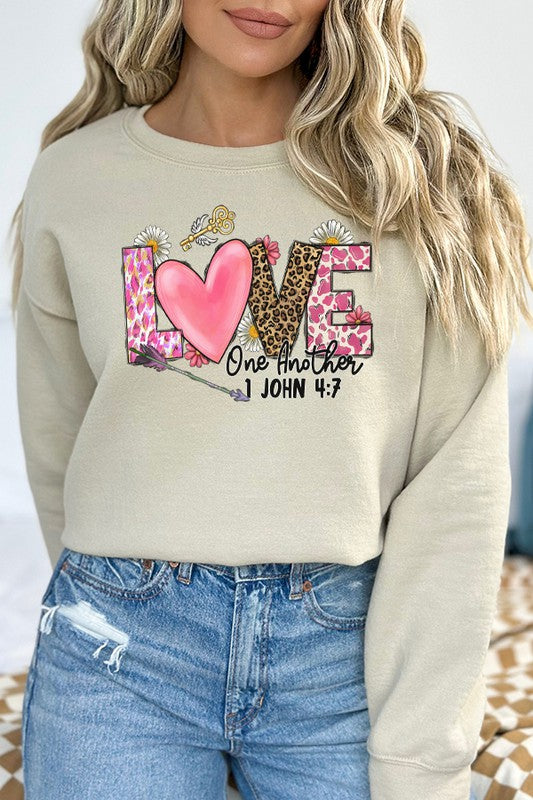 Valentine's Day Love One Another Sweatshirt Unisex Gildan