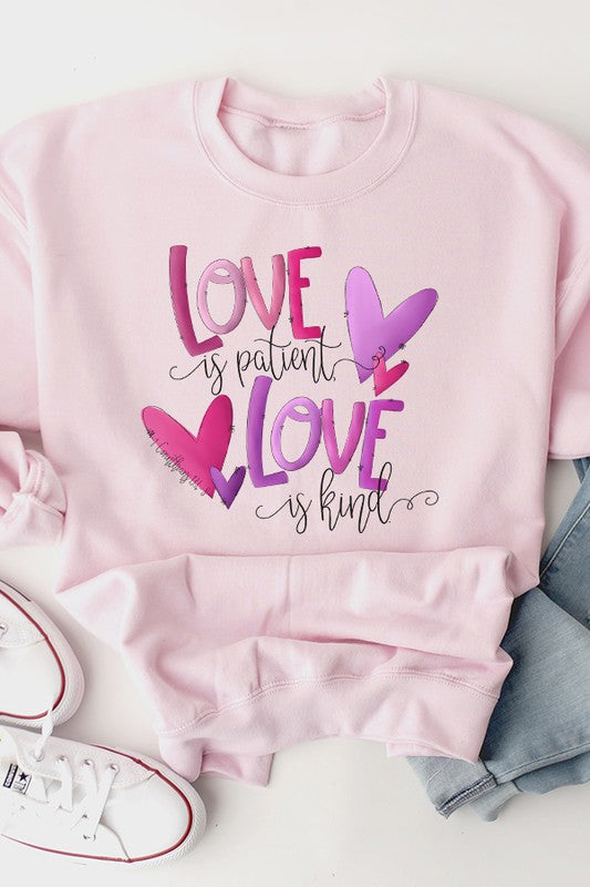 Love is Patient Valentine's Day Sweatshirt Gildan