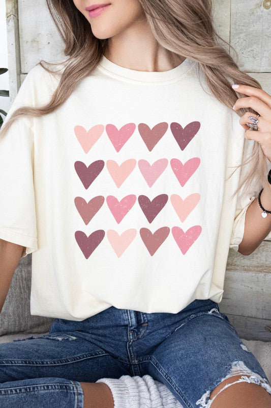 Pink Hearts Valentine's Day Comfort Colors Shirt