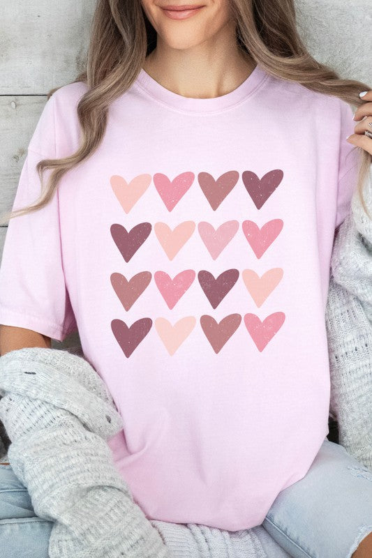 Pink Hearts Valentine's Day Comfort Colors Shirt
