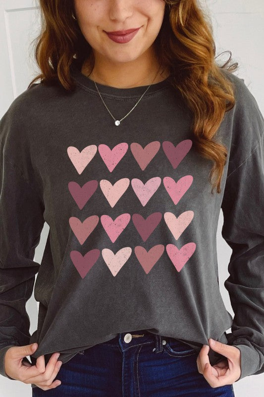 Pink Hearts Valentine's Day Long Sleeve Shirt