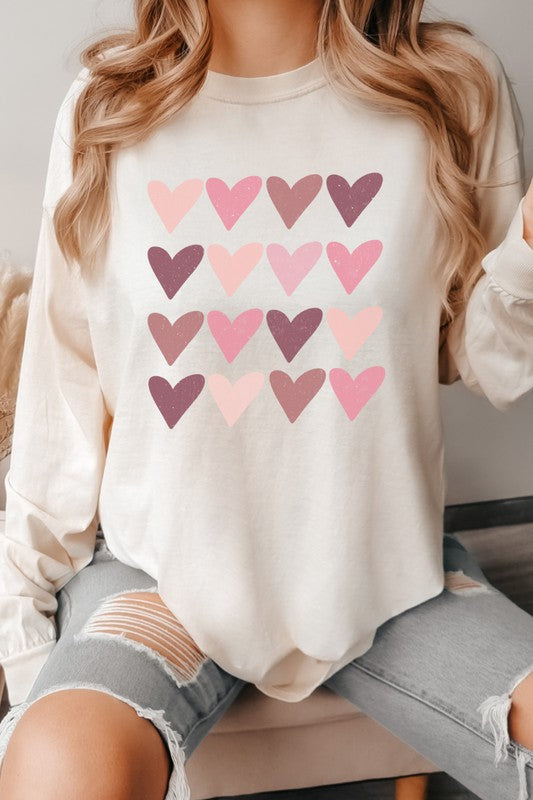 Pink Hearts Valentine's Day Long Sleeve Shirt