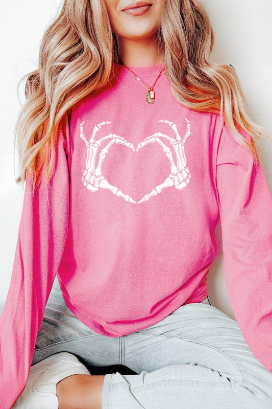 Skeleton Heart Valentine's Day Long Sleeve Shirt