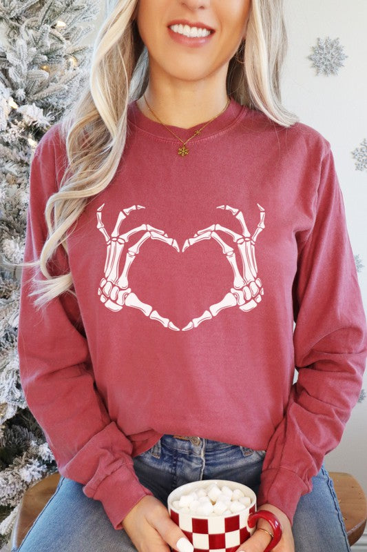 Skeleton Heart Valentine's Day Long Sleeve Shirt