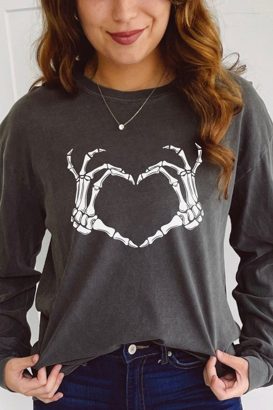 Skeleton Heart Valentine's Day Long Sleeve Shirt