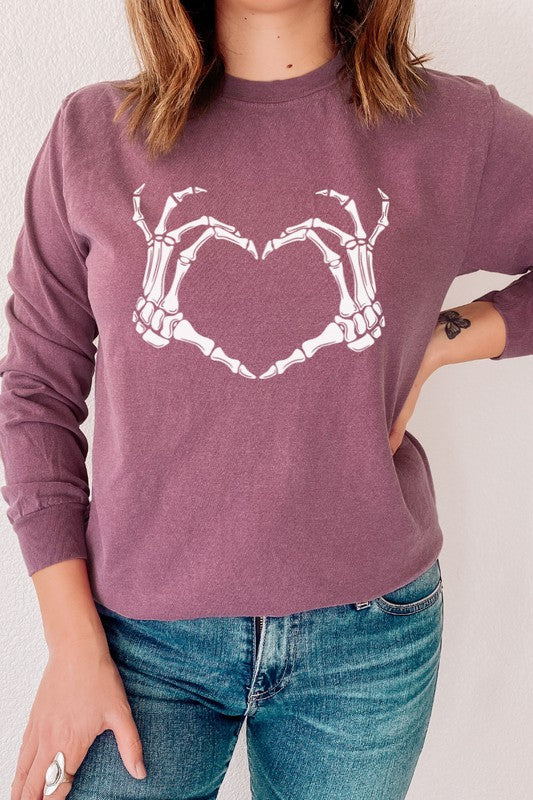 Skeleton Heart Valentine's Day Long Sleeve Shirt