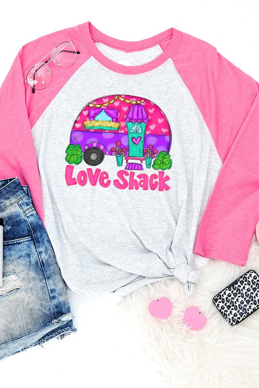 Valentine's Day Love Shack Raglan Unisex T-Shirt