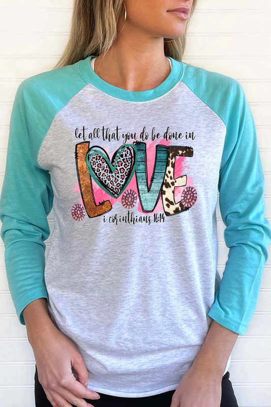 Valentine's Day Raglan Be Done in Love Unisex T-Shirt