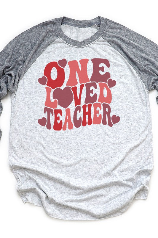 Valentine's Day Loved Teacher Raglan T-Shirt