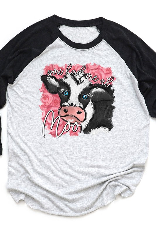 Valentine's Day Raglan You Had Me at Moo Unisex T-Shirt