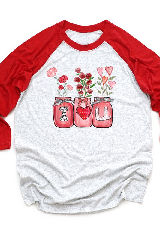 Valentine's Day I Heart You 3/4 Sleeve Raglan Shirt Next Level
