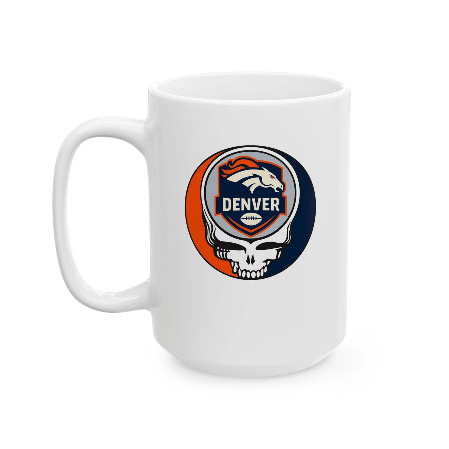 Denver Broncos Stealie Ceramic Coffee Mug Durable White Ceramic NFL