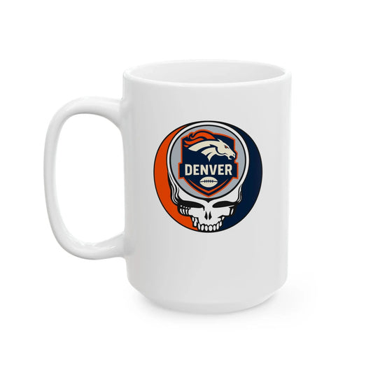 Denver Broncos Stealie Ceramic Coffee Mug Durable White Ceramic NFL