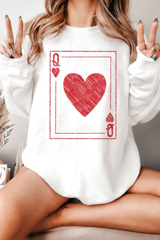 Queen Of Hearts Valentines Graphic Sweatshirt