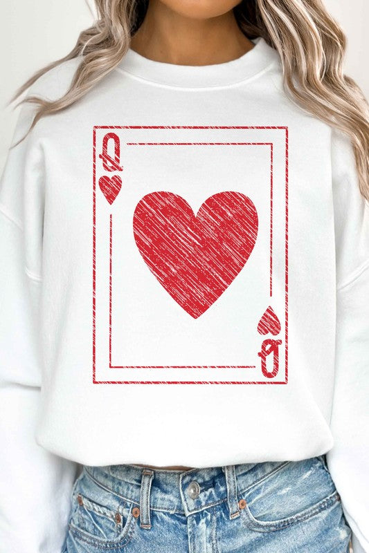 Queen Of Hearts Valentines Oversized Sweatshirt