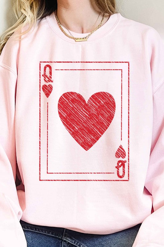 Queen Of Hearts Valentines Oversized Sweatshirt