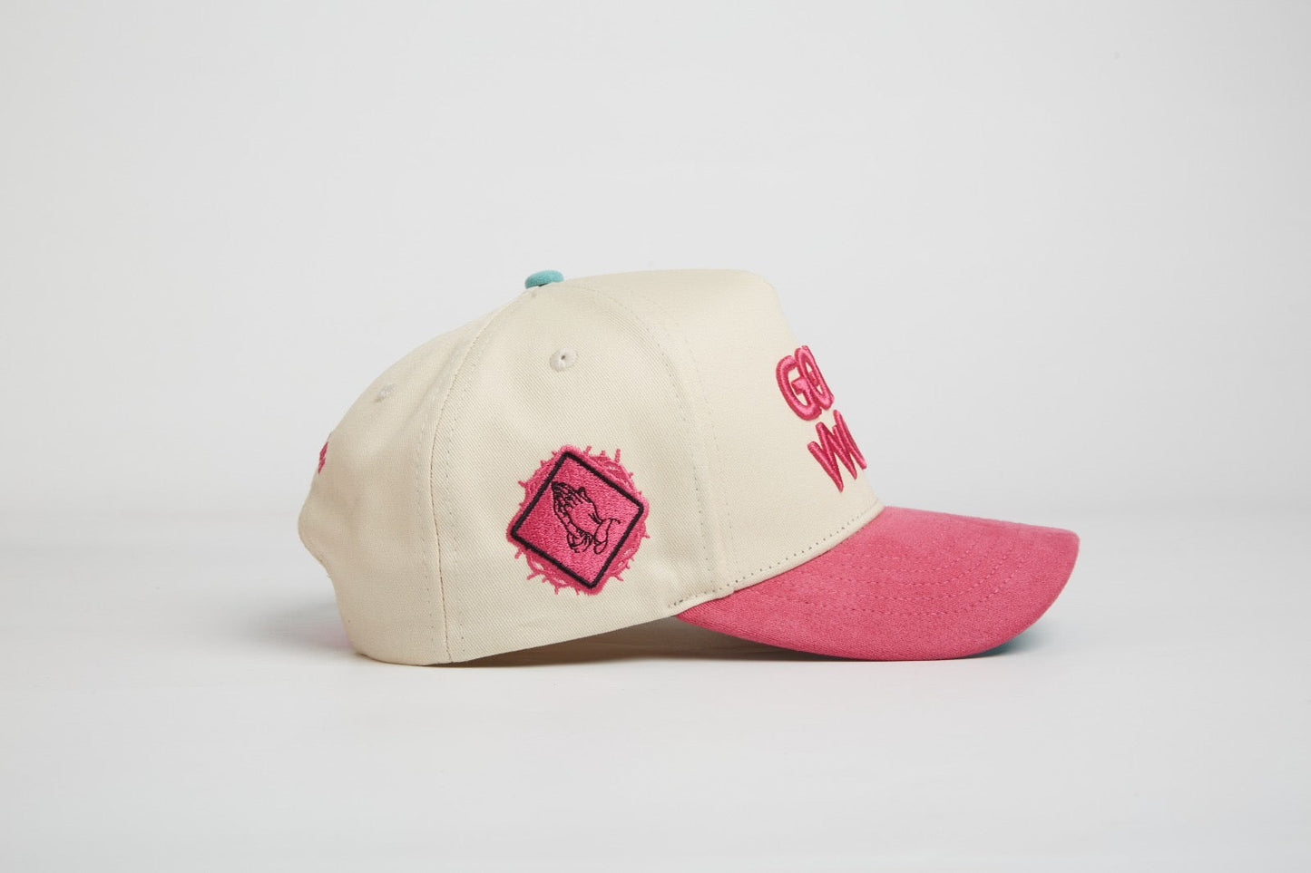 Suede Hot Pink & Teal Snap-Back 5-Panel Cap God’s Work Signature Series