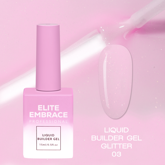 Liquid Builder Gel Glitter 03 15ml Professional Nail Builder Gel ELITE EMBRACE