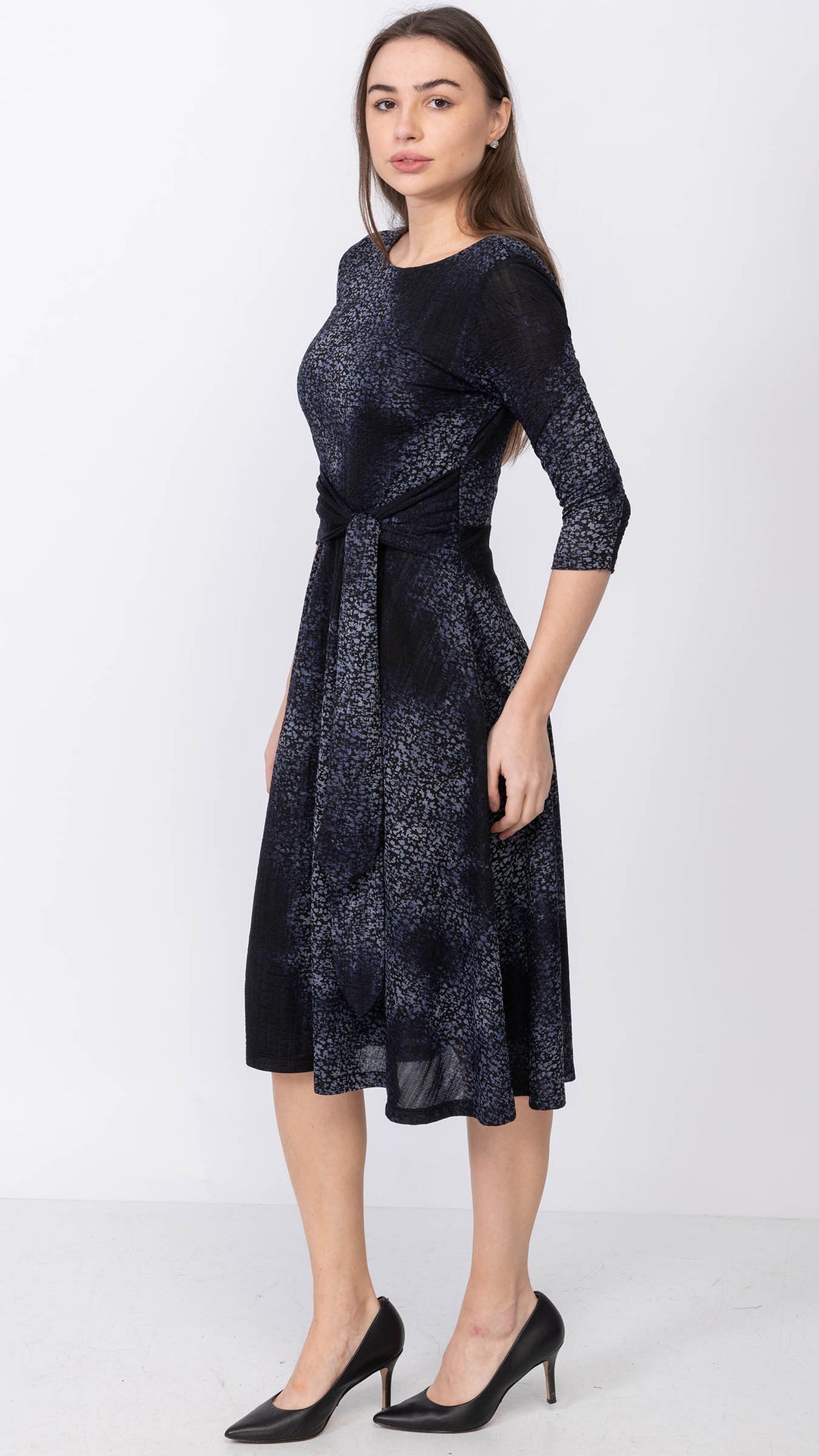 Side Tie Flattering Burnout Dress