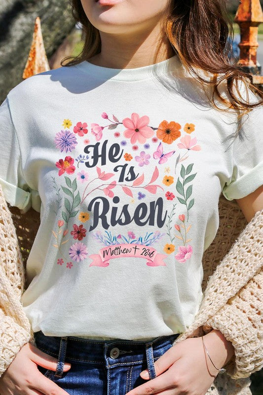 He is Risen Easter Christian Graphic T Shirts