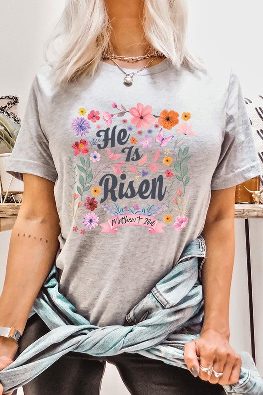 He is Risen Easter Christian Graphic T Shirts