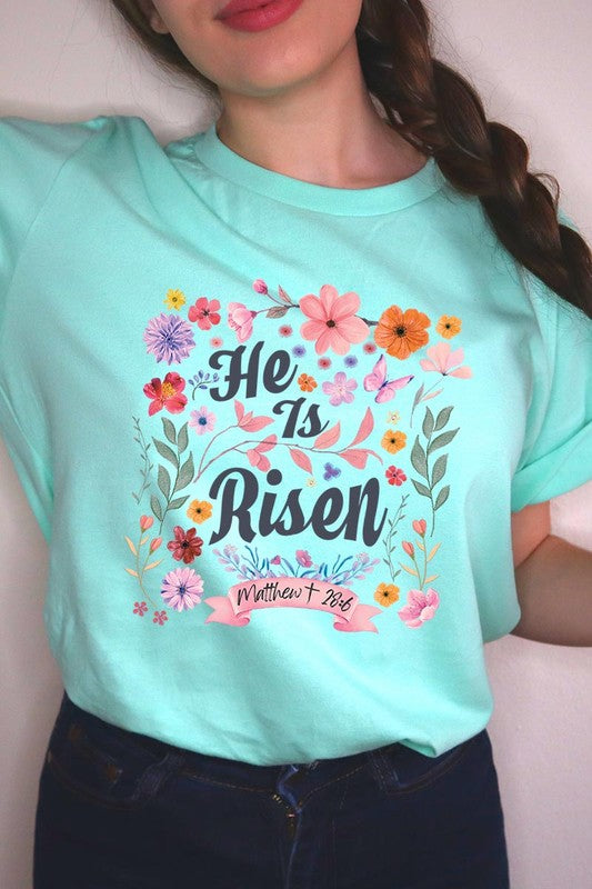 He is Risen Easter Christian Graphic T Shirts