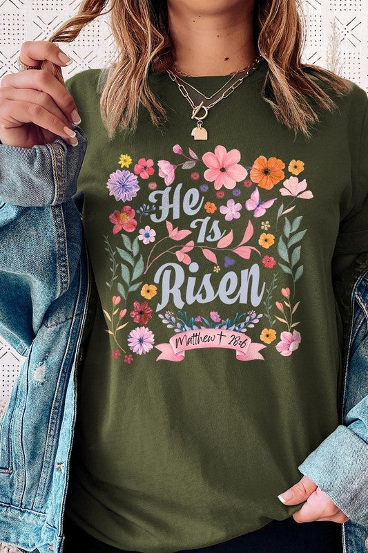 He is Risen Easter Christian Graphic T Shirts
