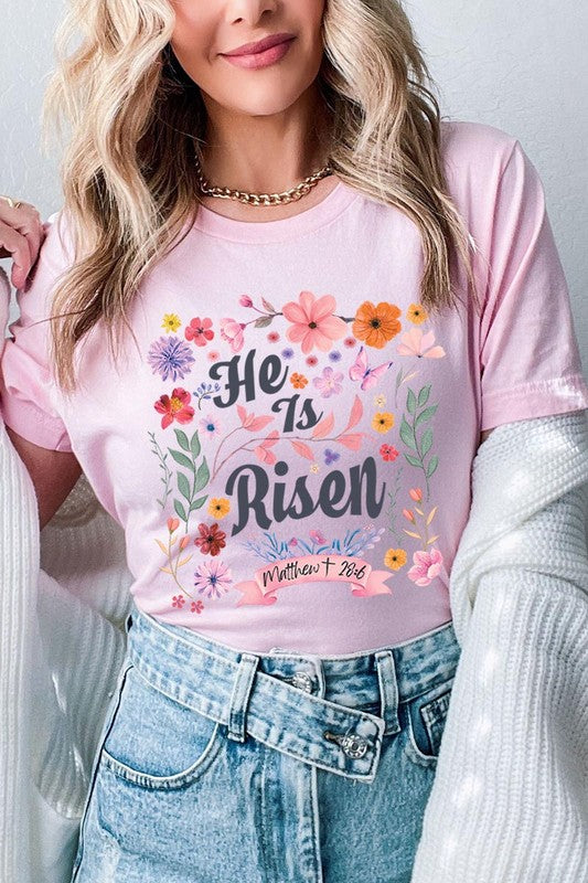He is Risen Easter Christian Graphic T Shirts