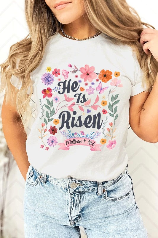 He is Risen Easter Christian Graphic T Shirts