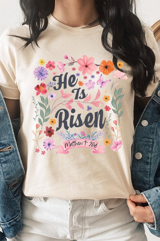 He is Risen Easter Christian Graphic T Shirts
