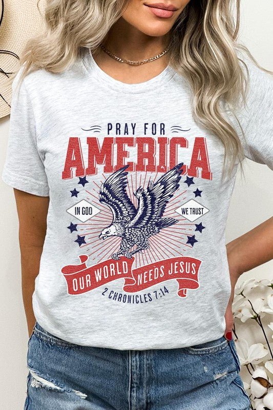 Christian Graphic Eagle Pray For America T Shirts Unisex