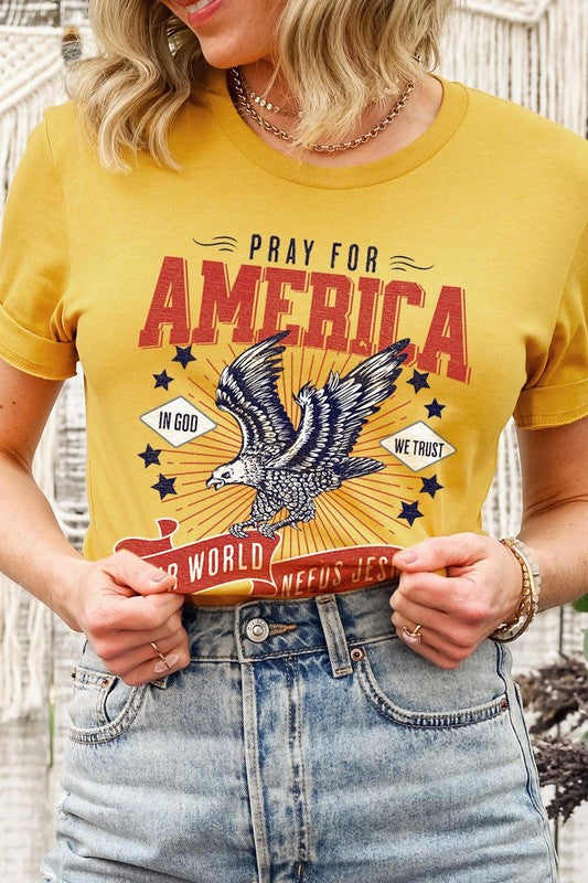Christian Graphic Eagle Pray For America T Shirts Unisex