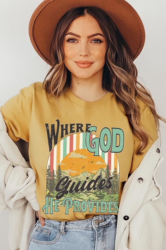 Christian Graphic T Shirts God Guides Provides Unisex Tees