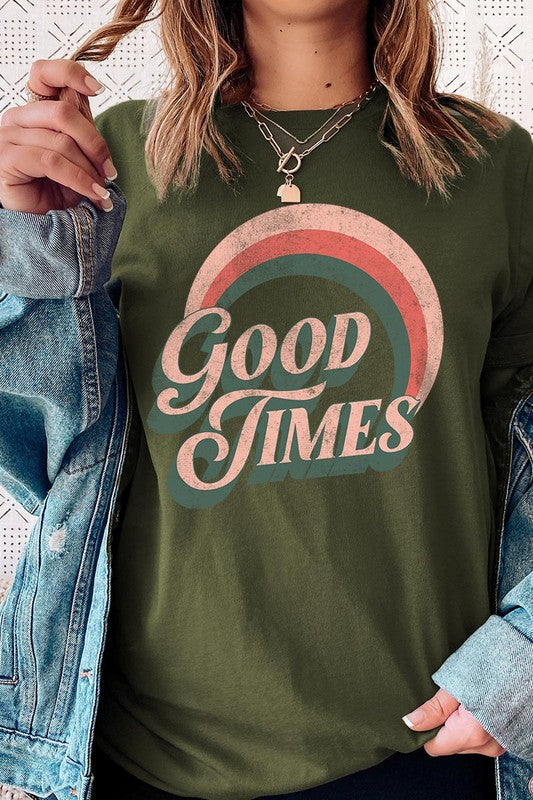 Good Times Graphic Unisex Crew Neck T Shirts