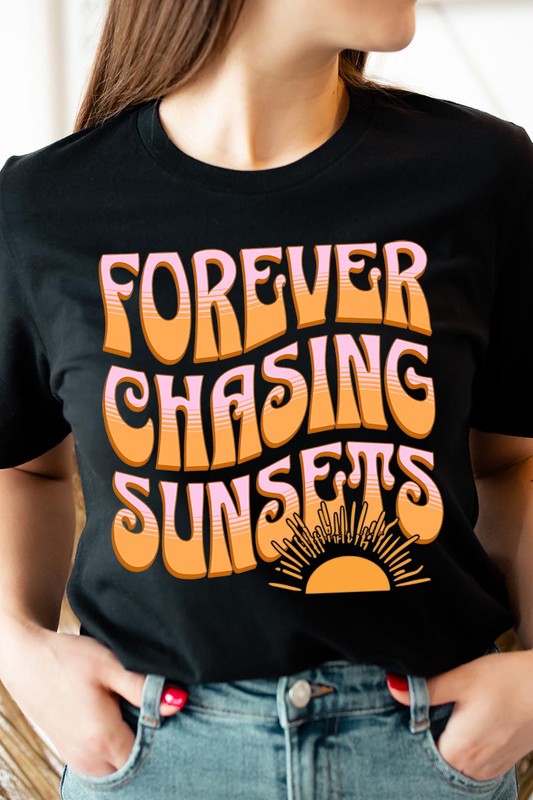 Summer Graphic T Shirts Unisex Crew Neck Forever Chasing Sunsets