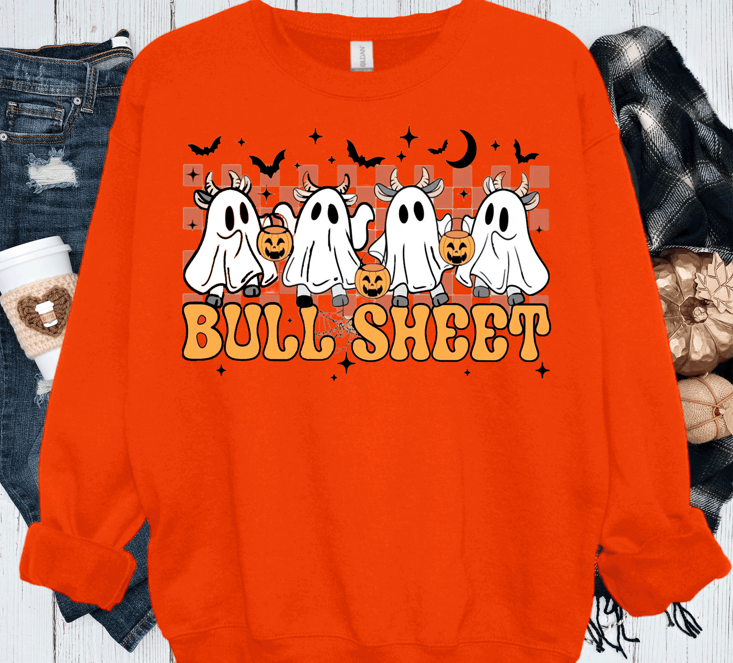 BOO Ghost Bulls Sheet Farmlife Halloween Comfort Colors Shirt