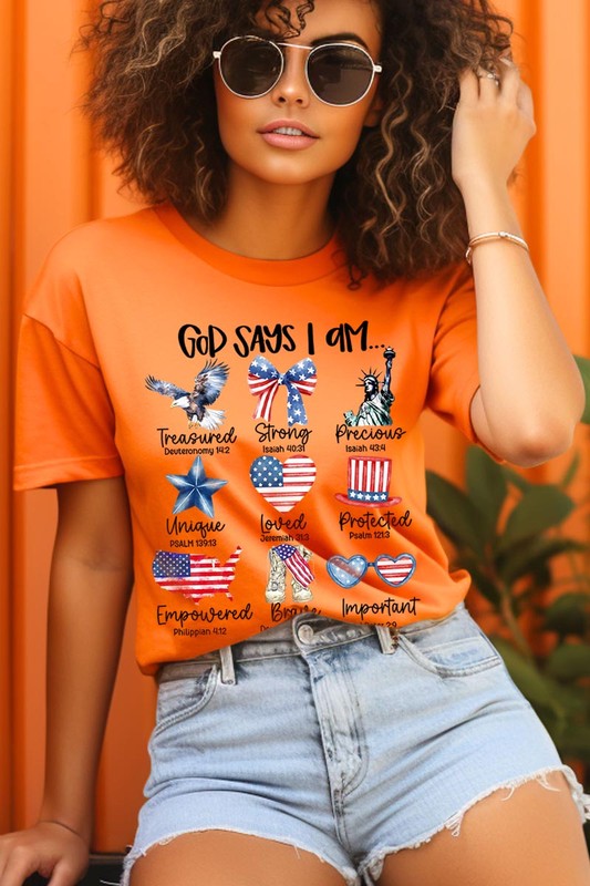 God Says I Am Bible Graphic T Shirts Unisex Crew Neck Tee