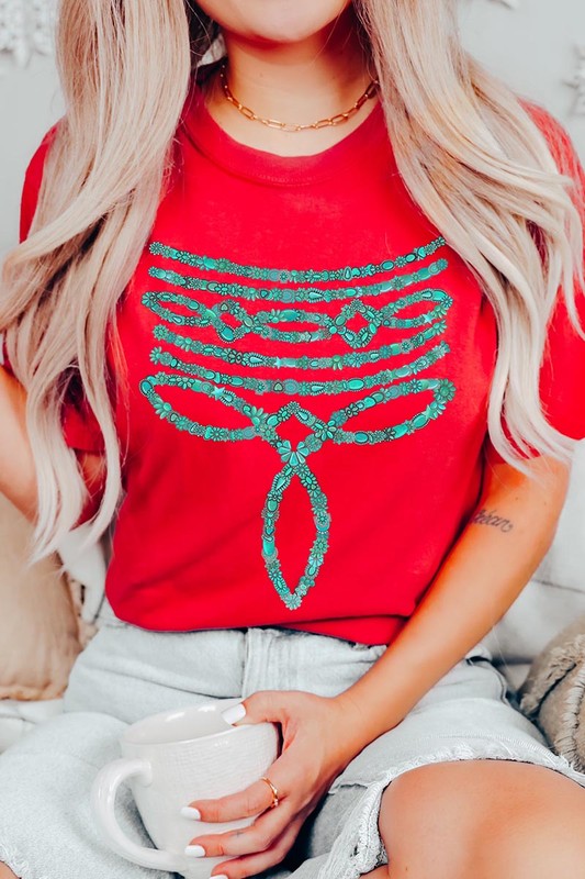 Turquoise Stone Boot Stitch Graphic T Shirts