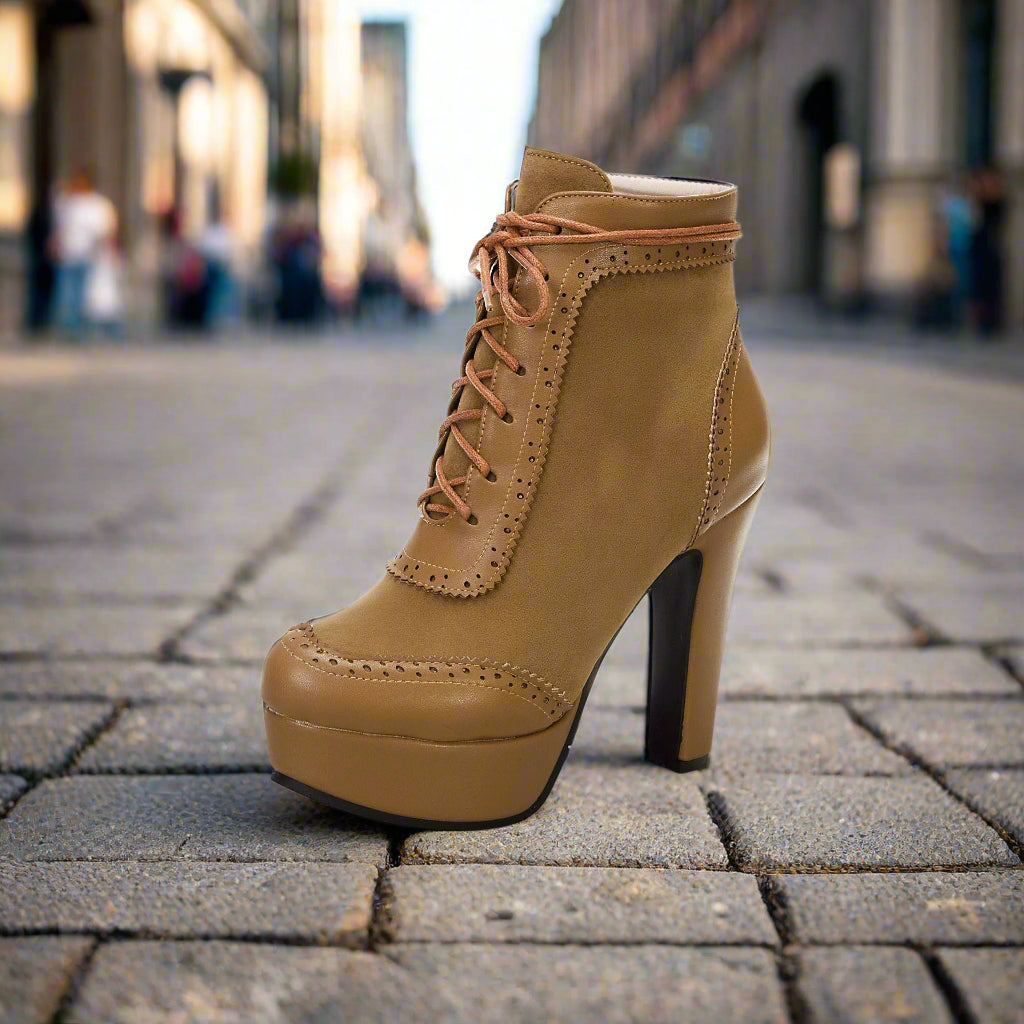 Women’s Ultra High Heel Martin Boots Stylish Low-Cut Ankle Footwear