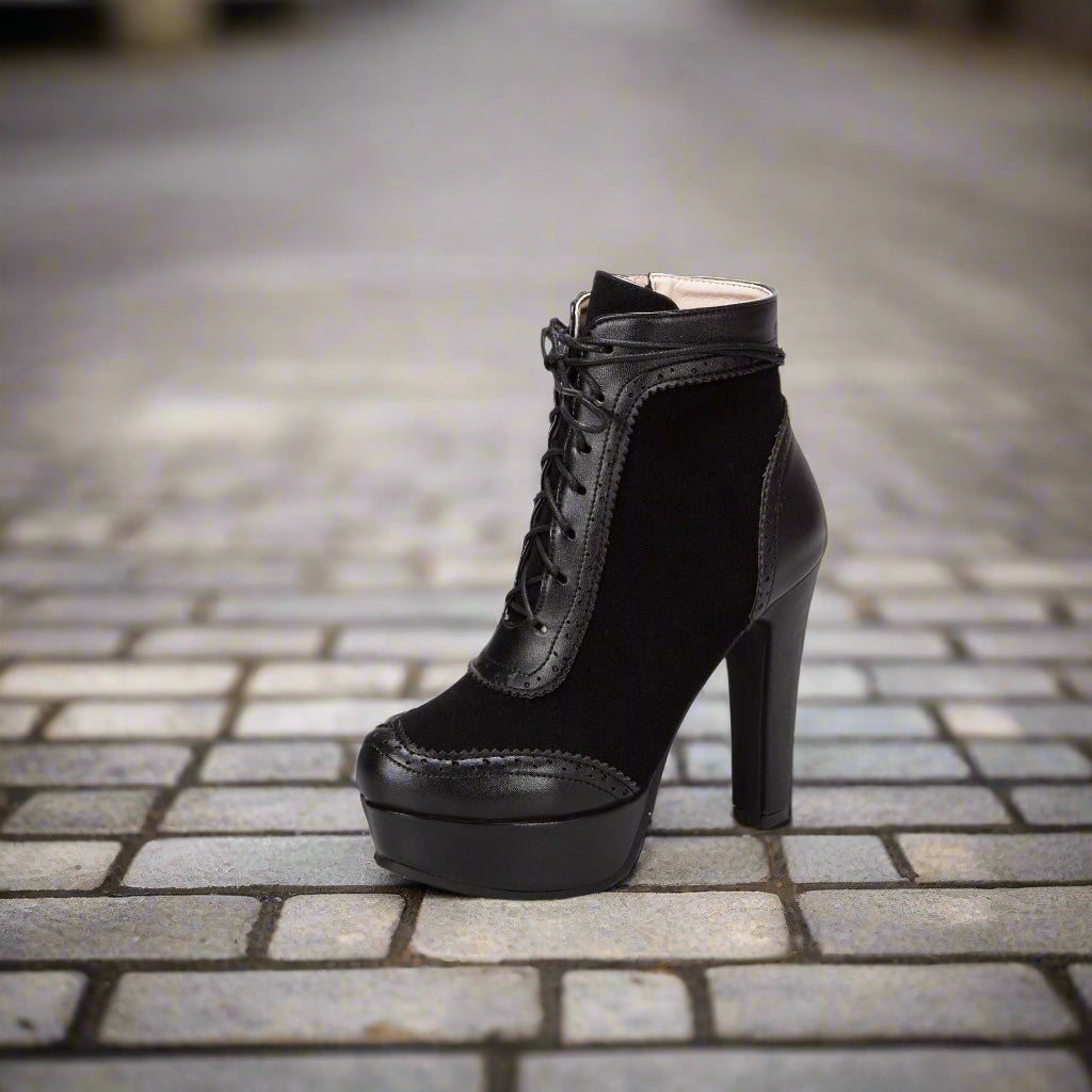 Women’s Ultra High Heel Martin Boots Stylish Low-Cut Ankle Footwear