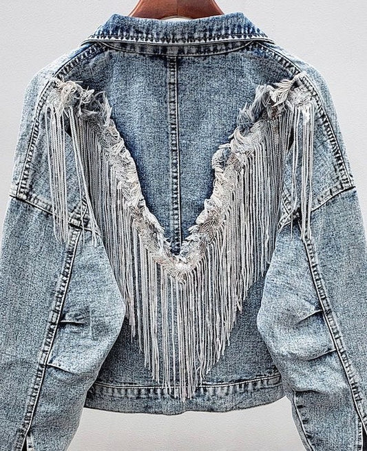 Fringed Denim Jacket Denim Jacket