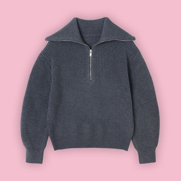 Half zip knit sweater knitwear clothing