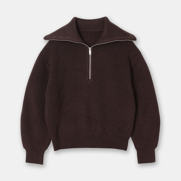 Half zip knit sweater knitwear clothing